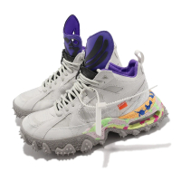 NIKE 耐吉 Air Terra Forma 男女鞋 米白 紫 彩色 高筒 Off-White 登山風 塗鴉 氣墊(DQ1615-100)