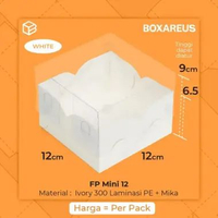Box Kue Bento Cake Sandwich Packaging Kotak Mika Atur tinggi | FP Mini 12 AHBX White