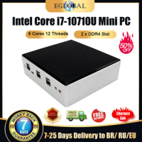 Eglobal New Intel Core i7 10510U i3 10110U Micro PC Barebone Windows TV BOX 2 Lan DP HD Dual Band WIFI Desktop Mini Computer