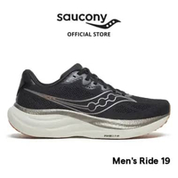 Sepatu Lari Pria SAUCONY Shoes Ride 19 Men's 43 BLACK/PEWTER