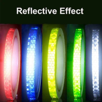2pcs 8m Bicycle Wheels Reflect Fluorescent MTB Bike Reflective Sticker Strip Tape For Cycling Warning Safety Bicycle Wheel Decor