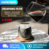 Stainless Steel Easy Clean Reusable Coffee Funnel Portable Exquisite Foldable Coffee Filter Paperless Pour Over Holder Dripper