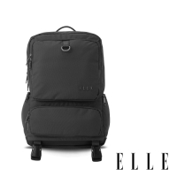 ELLE 都市再生系列 輕量多隔層搭配皮革設計機能收納筆電後背包-灰 EL83936