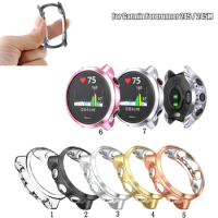 Slim TPU Plating Watch Case Cover for Garmin Forerunner 245 music 245M Smart Watch Soft Clear Screen Protector