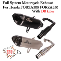 Full System Slip On Motorcycle Exhaust Modified Escape DB Killer Muffler Front Middle Link Pipe For Honda FORZA300 350 2018 2019