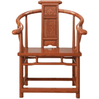 太師椅 實木椅子單人椅圍椅三件套新中式官帽椅太師椅圈椅家用餐椅牛角椅【XXL15361】