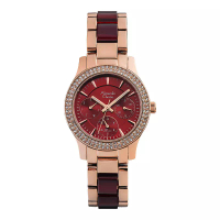 Alexandre Christie Jam Tangan Wanita Alexandre Christie Passion AC 2932 BF BRGRE Ladies Red Dial Dual Tone Stainless Steel Strap