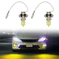 2 Unit Lampu Hadapan Kereta Halogen H3 55W Kuning, Bahagian Pengganti Lampu Kabus Automotif