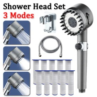 3 Mode High Pressure Shower Head Sets Filtered Shower Heads Powerful Pressurized Showerheads Rainfall Shower Filter for Bathroom