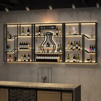Bottle Storage Bar Cabinets Corner Wall Mounted Salon Cocktail Wine Cabinets Commercial Shelf Mueble Para Vino Bar Furniture