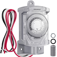 SURAIELEC 20 AMP 24 Hour Mechanical Timer Switch for Outdoor Electrical Boxes 120V Power Control for