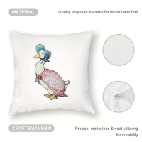 Vỏ gối ném, BZ- 1 cái, Thiết kế vịt Jemima puddle và Peter Rabbit, Phong cách đương đại, Đóng dây ké