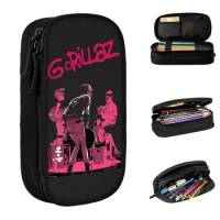 Retro Gorillaz Pencil Cases Classic Rock Pen Holder Bag Girl Boy Big Capacity School Supplies Zipper Pencilcases