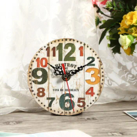 Creative Antique Wall Clock Vintage Style Wooden Round Clocks Home Office Decoration