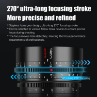 7artisans 14mm T2.9 270 ° Wide Angle Full Frame Cinema Spectrum Lenses For Sony E FX3 Leica TL SIGMA FP Nikon Z5 Canon EOS-R