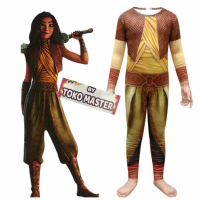 Full body Zentai impor cosplay Raya and the Last Dragon kostum terusan jumpsuit setelan romper baju 