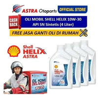 Oli Mobil Shell Helix 10W-30 (4 Ltr) + Free Ganti Oli di Tempat/Rumah