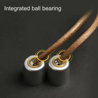 New Cowhide Leather Rope Universal Metal Bearing Speed Rope Skipping Adjust Adult Bearing Wooden Handle Cowhide Rope