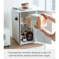 Home Tosca Bread Box Keeper Holder Container, Metal Saver, Slim Space Saving Counter Storage