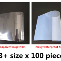 A3+ size *100 pcs High Quality PET Semi Transparent Film A3+ Sheets Inkjet Film