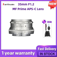 7artisans 35mm F1.2 MF Prime APS-C Lens For Canon EOS-M M50 Olympus/Panasonic Mico 4/3 Mirrorless Cameras Silver