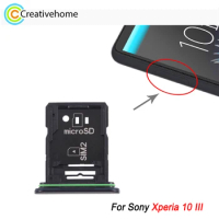 For Sony Xperia 10 III Dual SIM Card Tray Adapter SIM1 + SIM2 / Micro SD Card Tray Spare Part