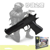 Military Police AK47/Desert Eagle DIY Building Assembly Plastic Gun Model Airsoft Pistol Toy can Shoot Gift for Children A615