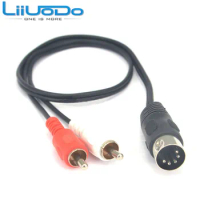 5-Pin DIN Male MIDI Cable to 2 Dual RCA Male Plug Audio Cable For Naim, Quad Stereo Systems 50CM 150CM