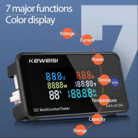 โวลต์มิเตอร์ แอมมิเตอร์แบิจิตอล, KWS-DC-200, DC 0-200V, เครื่องวัดพลังงานและพลังงาน, จอแสดงผล LED สี