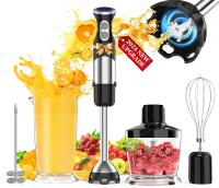 Immersion Blender 5 In 1 Handheld Blender - 1100W Scratch Resistant Blender Stick 12 Speed And Turbo