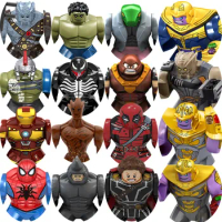 Super Heroes Compound Battle Thanos Hulk Thor Hulkbuster Venom Groot Model Building Blocks Enlighten Figure Toys For Children