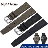 20mm 21mm 22mm Nylon Watch Band for IWC Pilot Spitfire Timezone Top Gun Strap Green Black Belts for Mido Longines Spirit Strap