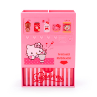 小禮堂 Hello Kitty 販賣機造型塑膠筆筒抽屜盒 刷具筒 文具盒 小物收納 (桃 超市文具)