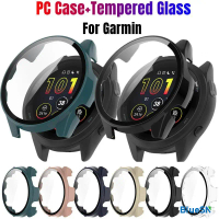 เคส PC + กระจกนิรภัย, สำหรับ Garmin Forerunner 265, 265S, 965, 955, 255, 255S, Forerunner 255, 255S,