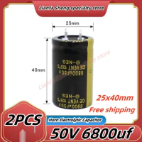 2pcs 50v6800uf horn electrolytic capacitor 50v 25x40mm6800uF audio power amplifier inverter 50v6800uf 50v