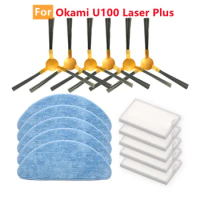 Side Brush Hepa Filter Mop Cloth Spare Parts For Okami U100 Laser Plus Robotic Vacuum Cleaner Accessories Spare