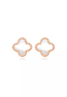 CELOVIS Adele 四葉草白貝母耳釘