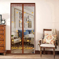 Tirai Pintu Magnet Anti Nyamuk Elegant Motif Bordir/Sulam Timbul - Sulam Koin, 100x210cm Sulam Bunga