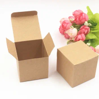 20pcs Kraft Paper Candy Box Square Shape Wedding Favor Gift Party Supply Packaging Bag with Burlap Twine Chic