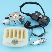 Carburetor Air Filter Ignition Coil Module Kit For Husqvarna 340 345 346 350 353 Chainsaw Spark Plug [#503283208] Zama Carb