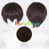 30cm Short Dazai Osamu Wig Dark Brown Wig Cosplay Anime Cosplay Wigs Heat Resistant Synthetic Wigs