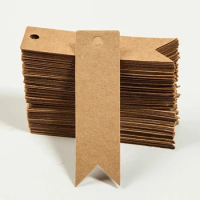 100pcs Kraft Paper Tags White Cardboard Cards with Strings Wedding Birthday Christmas Party Gift Tag Cookie Packaging Supplies