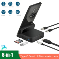 USB Type-C Expansion TV Dock 8-in-1 HUB ABS Dock Mobile Phone Connection Computer Mouse Keyboard USB Flash Drive Charging Dock