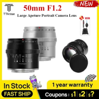 TTArtisan 50mm F1.2 Large Aperture Portrait Camera Lens for SONY E FUJI X Canon M NIKON Z Panasonic Olympus M43 Black Silver