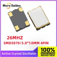 (5pcs) 26M 26MHZ 26.000MHZ 26.000M 5070 7050 SMD Active Crystal Oscillator OSC 4Pin 5.0X7.0MM Clock Oscillators Resonator