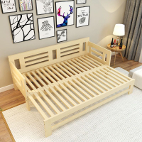 实木新款客厅多功能抽坐卧两用松木伸缩床推拉床折叠沙发床