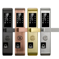Front Door Keyless Entry Fingerprint And Code Touchscreen Smart Electronic Mortise Lock Electric Door Lock OEM