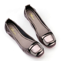 Lifashion rhinestone FLAT Shoes Lady CAL Soft BOTTOM footwear Women's Leather Ballet Shoes