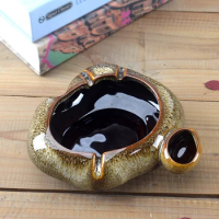 Ceramic ashtray cute with sink creative office home living room bedroom supplies windproof portable retro kiln ashtray
