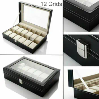 2019 Fashion 10 Grids PU Leather Watch Boxes Organizer Storage Case Display Jewelry Box Watch Box Luxury Black Box Watch